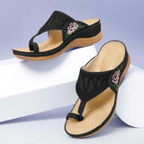 CLASSYSOUL™ Premium Flower Embroidered Orthopedic Wedge Sandals