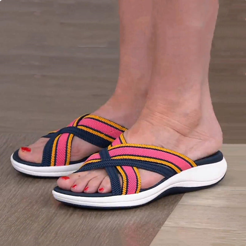 CLASSYSOUL™ Stretch Cross Orthotic Slide Sandals