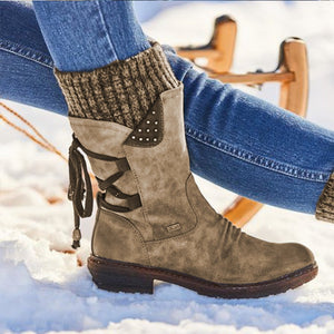 CLASSYSOUL™️ Women's Winter Warm Back Lace Up Snow Boots