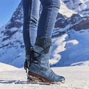 CLASSYSOUL™️ Women's Winter Warm Back Lace Up Snow Boots