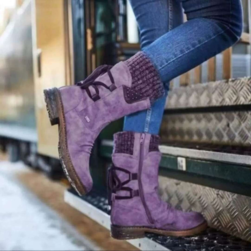 CLASSYSOUL™️ Women's Winter Warm Back Lace Up Snow Boots