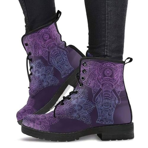 CLASSYSOUL™ Lady High Top Skull Pattern Martin Boot