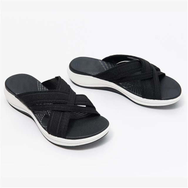 CLASSYSOUL™ Stretch Cross Orthotic Slide Sandals