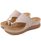 CLASSYSOUL™ Premium Flower Embroidered Orthopedic Wedge Sandals